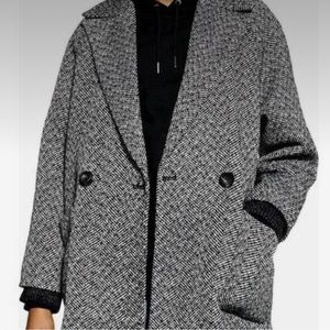 Topshop Odell Herringbone Tweed Coat